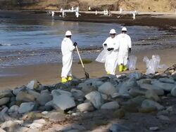 California Declares State Of Emergency As Oil Spill Harms Pristine Coastline Stock Footage