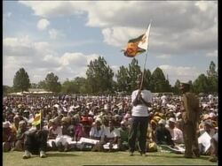 Mugabe comment, reax to CHOGM, ZANU PF rally, MDC headquarters News Clip