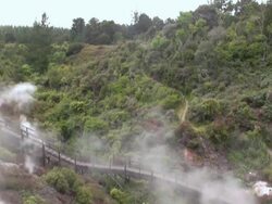 valley with smoke Stock Footage
