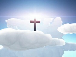 Cross silhouette and God rays Stock Footage