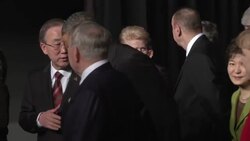 Merkel comments on nuclear security summit and Ukraine; leaders photo News Clip