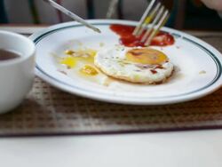 Eating breakfast Stock Footage