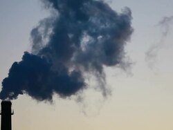 Dark Blue Smoke Stack Stock Footage