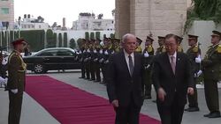 CLEAN : UN chief meets Palestinian president Mahmud Abbas News Clip