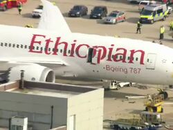 Emergency services at Heathrow airport plane fire News Clip