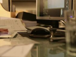Desk, fast woman Stock Footage