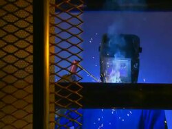 welder working on pipes Stock Footage