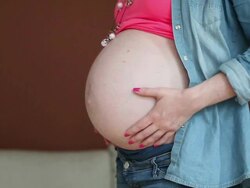 Pregnant young woman Stock Footage