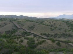 WS View of Mexican frontier with along railings / Mexican frontier, Mexico Stock Footage