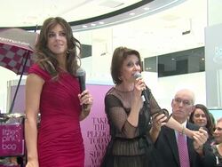 SPEECH: Elizabeth Hurley and Evelyn Lauder discuss why it is important to support the cause and how important it is to save livesÃ‰ Stock Footage