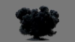 Side view explosion with smoke and luma matte Stock Footage