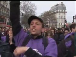 Hundreds of protesters gathered in Paris on Saturday to demonstrate against French President Nicolas Sarkozy. News Clip
