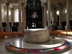 Interior of Saint Stephen Walbrook church, London Stock Footage