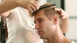 Cutting hair Stock Footage