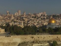WS ZI Ancient buildings of city  / Jerualem, Israel Stock Footage