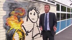 Banksy artwork on primary school News Clip