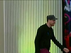 Coldplay talk 'Mylo Xyloto' Stock Footage