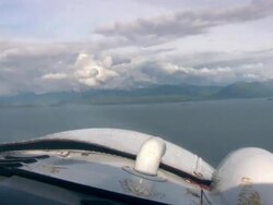 Seaplane - View Through Propeller Stock Footage