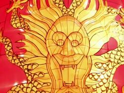 CU ZO Dragon lanterns decorations during chinese spring festival / xi'an, shaanxi, china Stock Footage