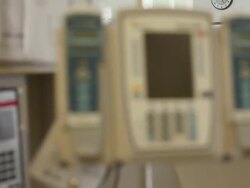 Family visiting relative patient Stock Footage