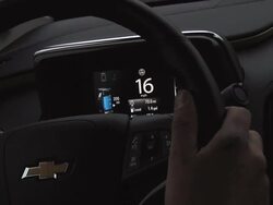 CU Steering wheel and speedometer of electric car / Rochester, Michigan, United States Stock Footage