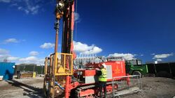 A geothermal energy project by Newcastle University, funded by the Dept of Energy and Climate Change. This project involves drilling 6,000 feet beneath Newcastle, on the site of the old Newcastle Brown Brewery. At this depth, the geothermally heated water  Stock Footage
