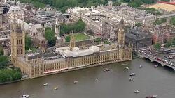 Aerials of Fishing for Leave and Vote Remain EU Referendum Campaign Boats on the River Thames News Clip
