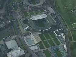 AERIAL Wimbledon Tennis Complex Stock Footage