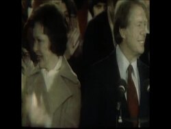 SYND 3 11 76 PRESIDENT ELECT JIMMY CARTER AND HIS WIFE ARE GREETED IN HOME TOWN, GEORGIA News Clip