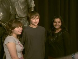 Earl Woods statue dedication and Tiger Woods Fist Pump Challenge launch Stock Footage