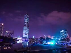 WS T/L People at Songdo Central Park / Incheon, South Korea Stock Footage