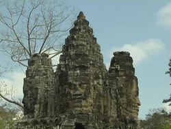 Block Shot Angkor Thom Siem Reap Cambodia Stock Footage