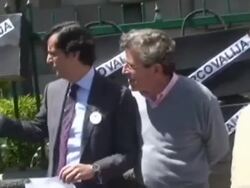 Protesters demand the temporary withdrawal of Ecua Stock Footage