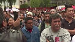 CLEAN : Unions protest in Mexico as second round of NAFTA talks start News Clip
