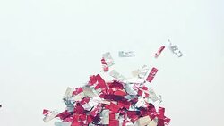 Heart symbol, love, confetti, revers Stock Footage