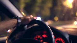 Car driving at night Stock Footage