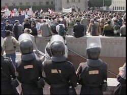 Crowds burn Israeli flags to protest Iraq war News Clip