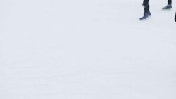 Ice Skating Winter Sports Motion Video in Montreal Canada Stock Footage