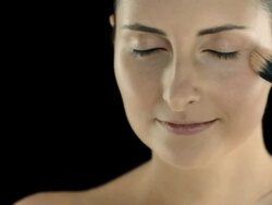 HD: Applying Blush Powder Stock Footage