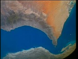 View of Earth from space, over Middle East, STS-40 Stock Footage