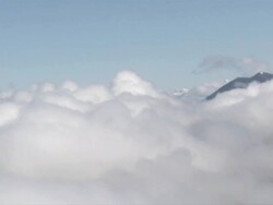 AERIAL WS POV View of clouds and mountain / Montana, United States Stock Footage