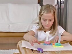 HD DOLLY: Creative Little Girl With Playdough Stock Footage