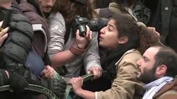 CLEAN : Police demo: despite ban some 300 protesters stage counter demo News Clip