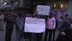 CLEAN : Egyptians give blood and search for remains after church bomb News Clip