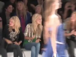 Sienna Miller, Savannah Miller, Cat Deeley at the Matthew Williamson: London Fashion Week S/S 2011 at London England. (Footage by WireImage Video/GettyImages) Stock Footage