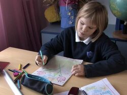 Schoolgirl Sketching Stock Footage