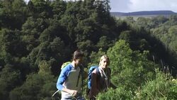 Couple Hiking Stock Footage