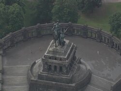 German Corner And Statue Of Emperor Wilhelm I Stock Footage