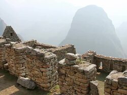 CU Shot of Fort area with mountains / Machu Picchu, Peru Stock Footage