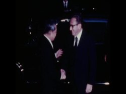 SYND 12-6-72 PRIME MINISTER SATO OF JAPAN MEETS WITH KISSINGER News Clip